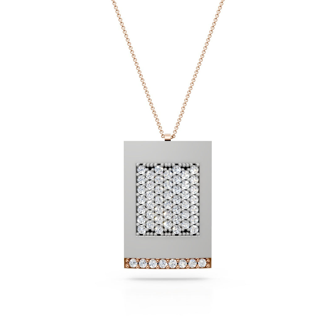 Collier pendentif pavé rectangulaire Golay avec tiroir GD678DBR-25101110113