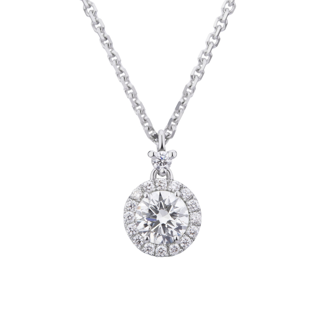 Collier World Diamond Group avec diamant central 0,10 ct et contour PCT008DI10PT-25167110099