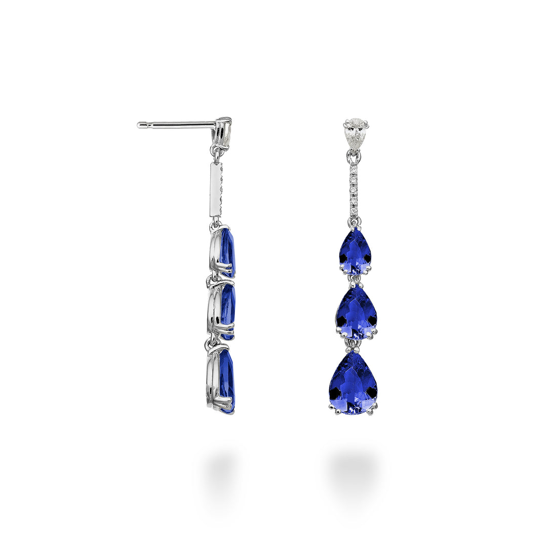 Golay pendant tanzanite earrings with scalar and bar drop. OCL196DTZP68-23193110030