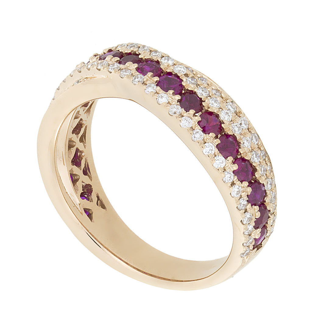 Golay halfronde baanbandring diamanten en robijnen AFMG003WDIRUR-21356000009