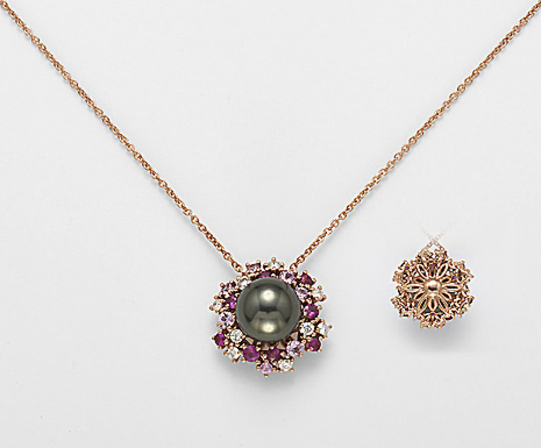 Mikiko cl 18k sspb 10/11 ct.0.35 safiras e rubis rosa ct.0.97 MD0902O3SANE100