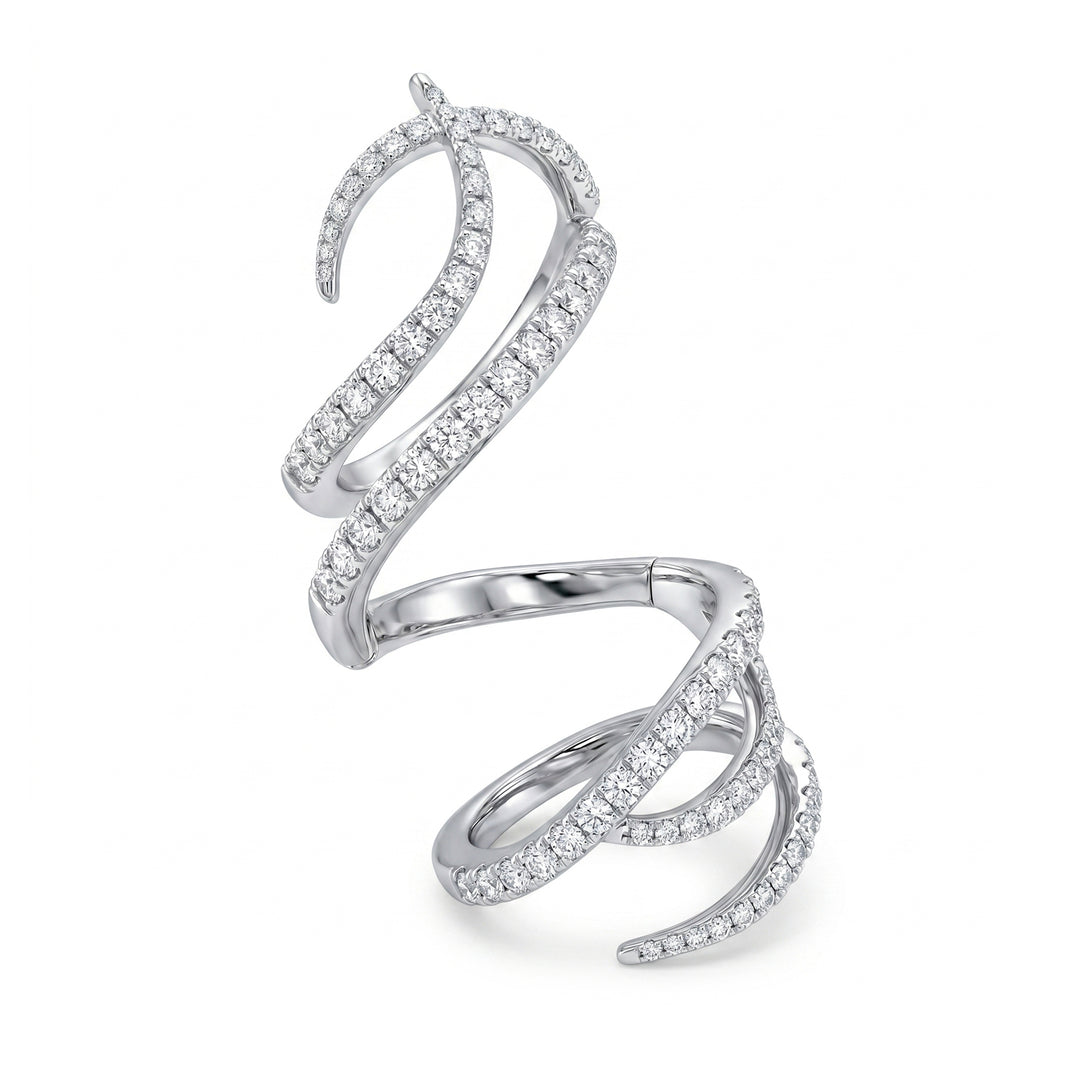 Golay hadí prsten s diamanty zasazenými v bílém zlatě ASNAKE16DB-26114110206
