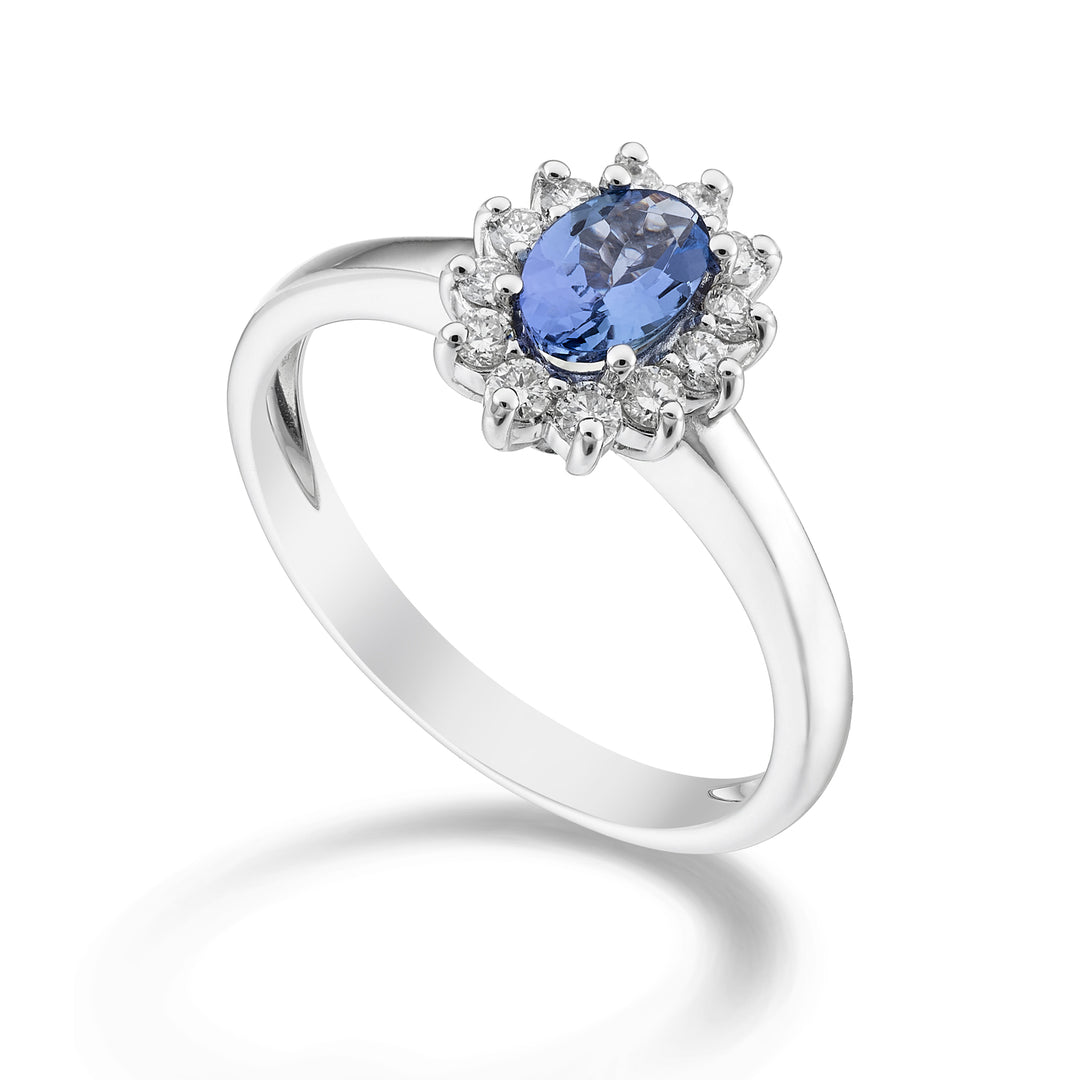 Nihama une tanzanite ovale 9 carats 6x4 ct.0,38 diam. 0,23 ctNA5093R4TZN