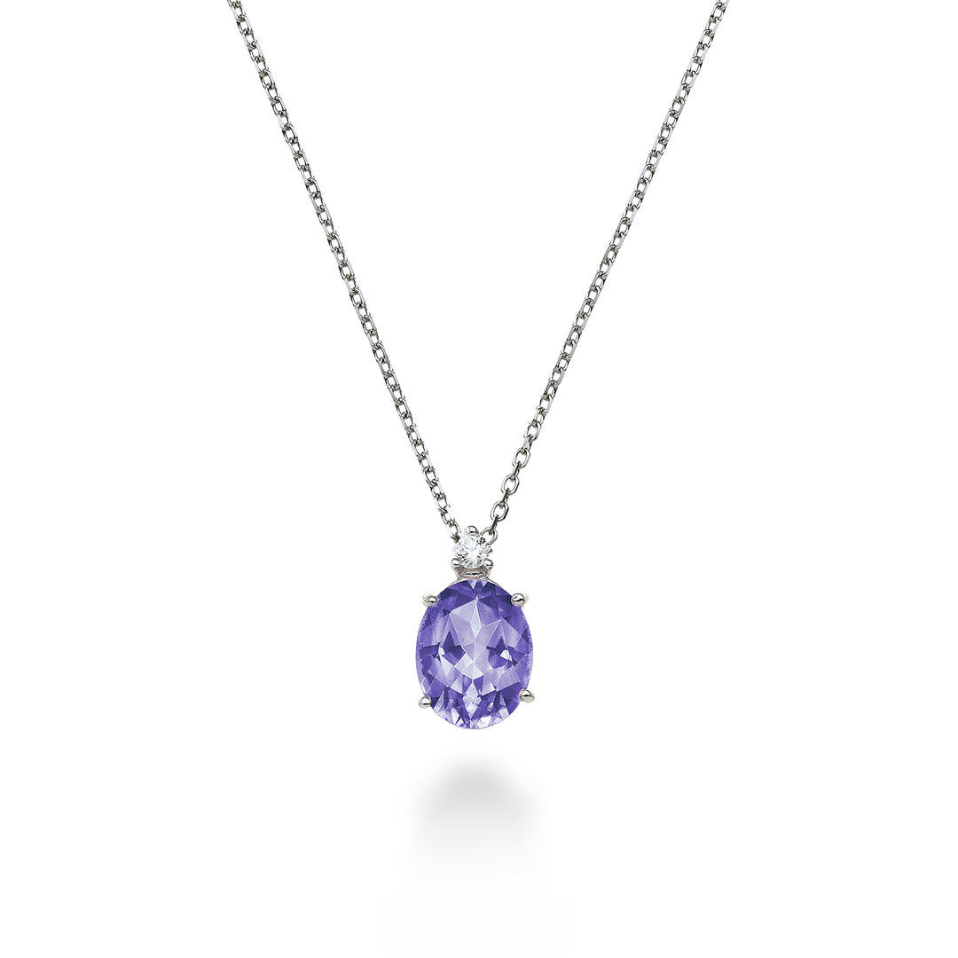 Mikiko cl 18k οβάλ αμέθυστος 7x5 ct.0,60 διάμ. ct.0,015 MD5035O4AMET