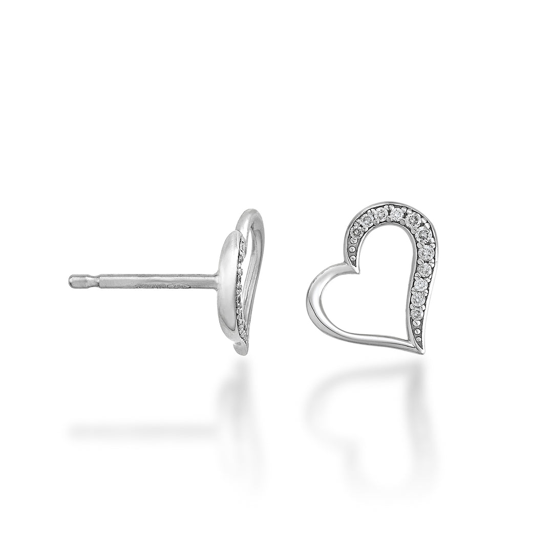Nihama eller 18k hjärta halvslät vitguld diam. 0,08 ct NO5059O4BR008