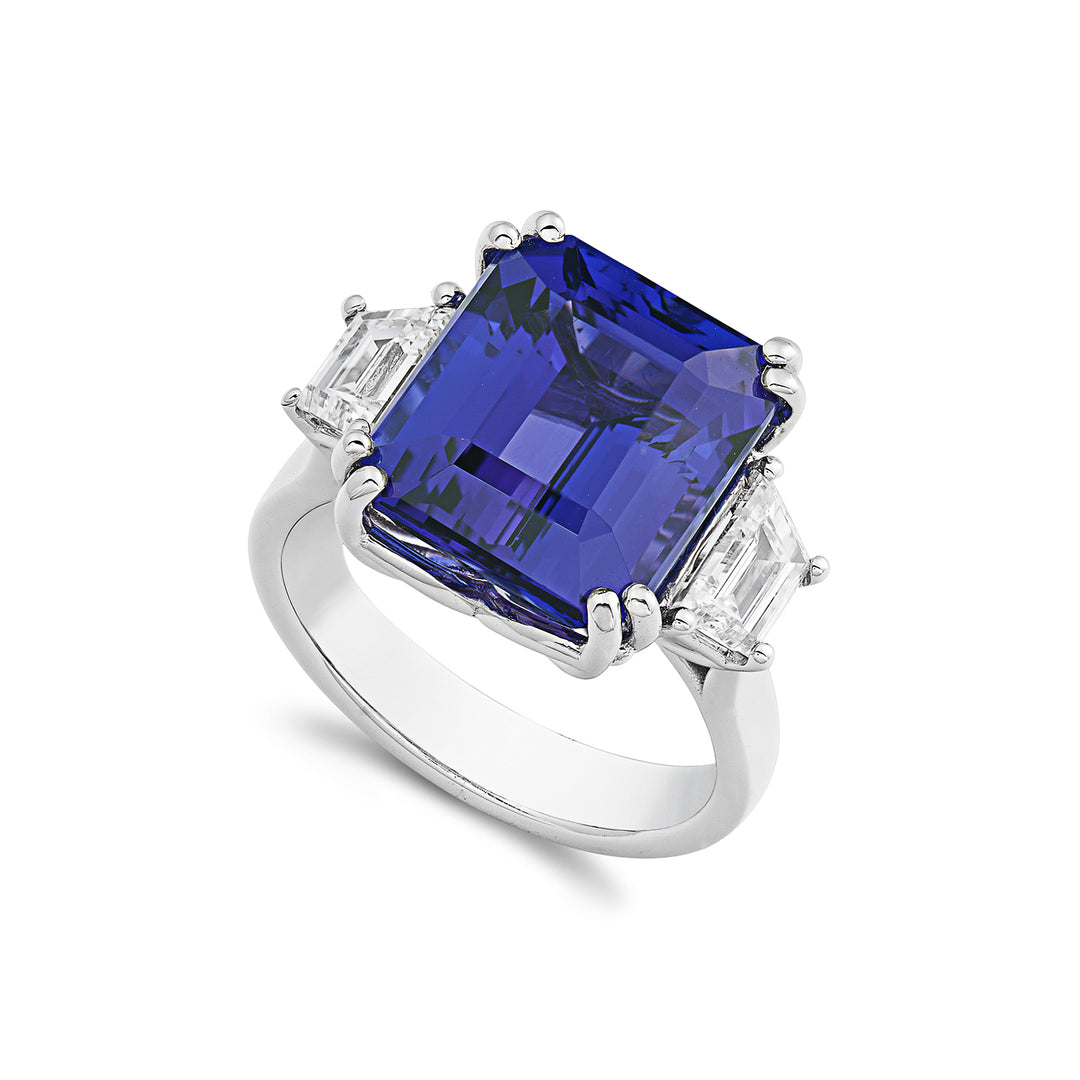 Anillo Golay con tanzanita de 10,72 ct y trapecios laterales ACLC149DITZ-22272110051