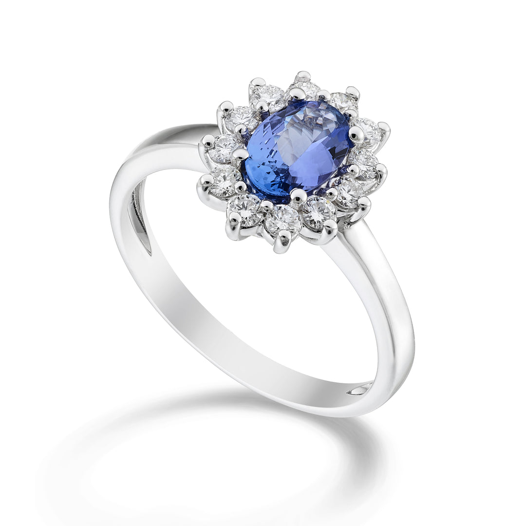 Mikiko an 18k tanzanite n. οβάλ 7x5 ct. 0,60 διάμ. ct. 0,30 MA5094O4TZN