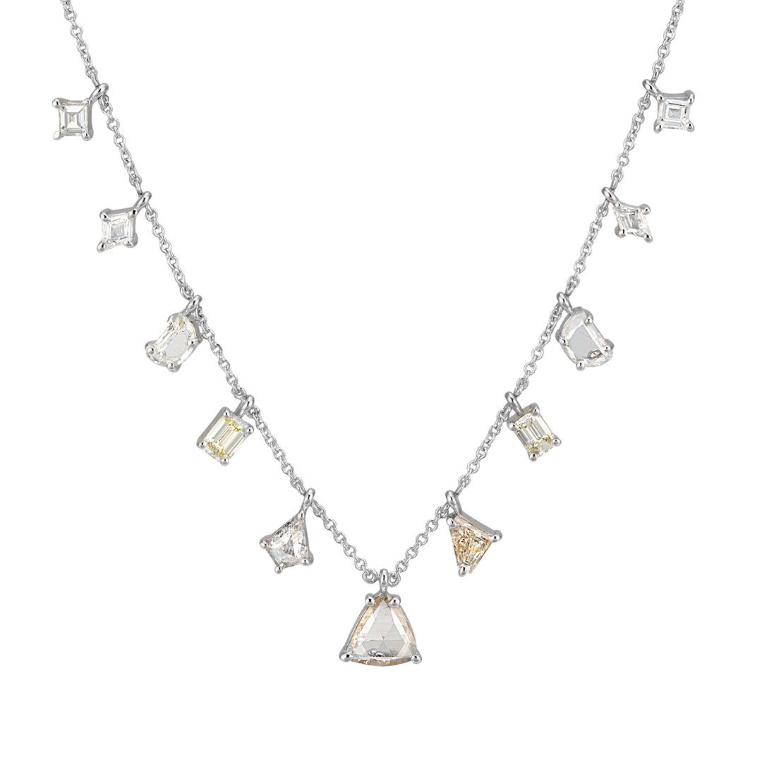World Diamond Group necklace with mixed shapes pendants 2.99ct GPU411D-25185110094