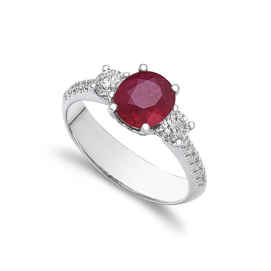 Golay anello diamanti rubino 7x8 doppio contorno ACLC144DIRU87-22213110019