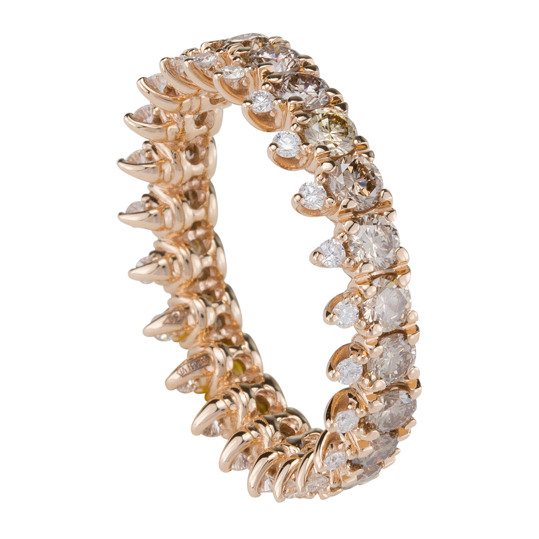 Golay ring med brune og hvide diamanter ADG016BWDI-17290110324