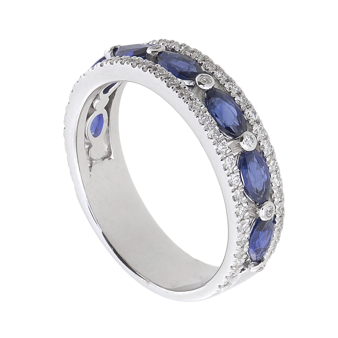 Golay half round track band ring with zaffi shuttles AFMG004WDIZB-16104110008