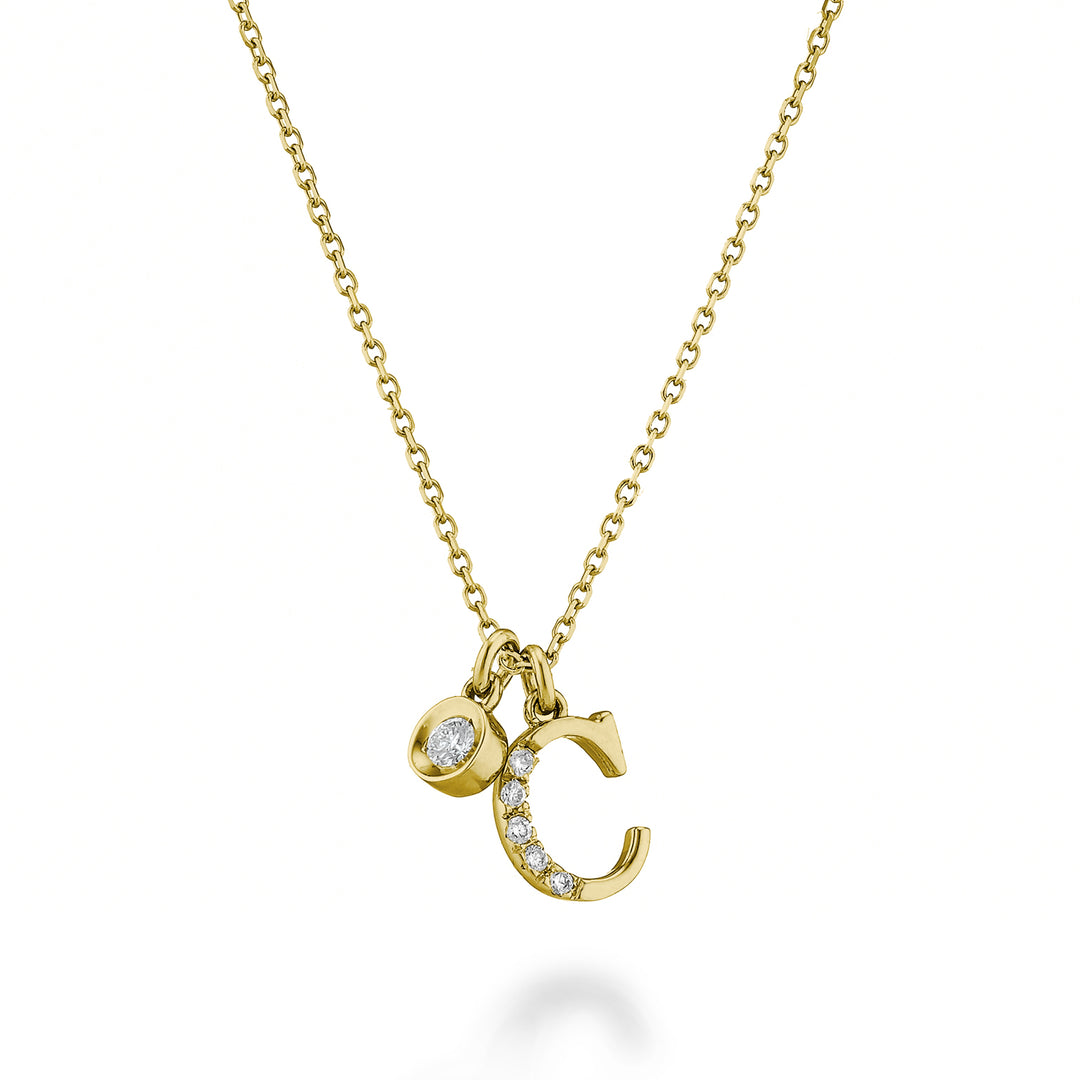 Golay cl 9k letra c ouro amarelo diam. ct.0,06 GPLCDR1