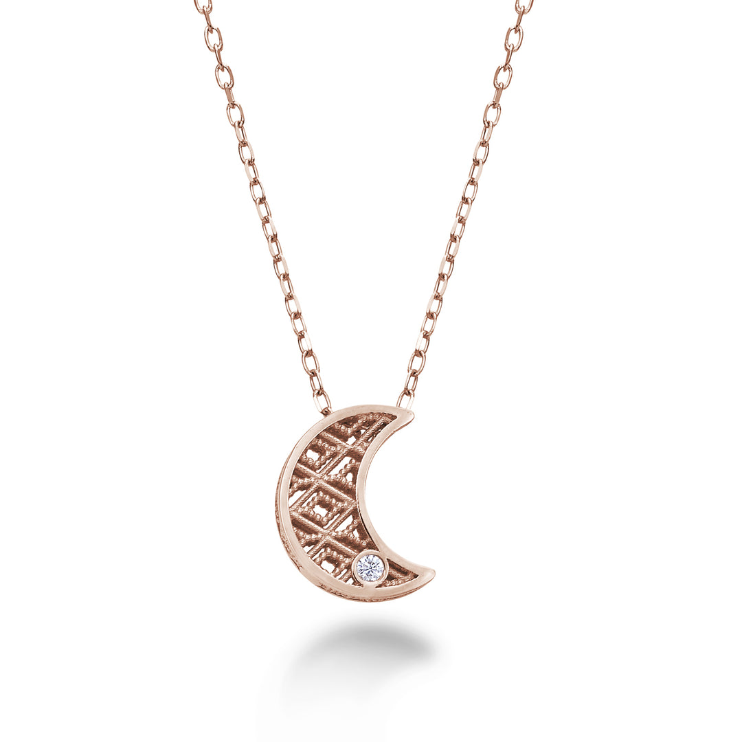 Mikiko cl 18k måne rosa guld diam. ct.0,01 MDLunaO3
