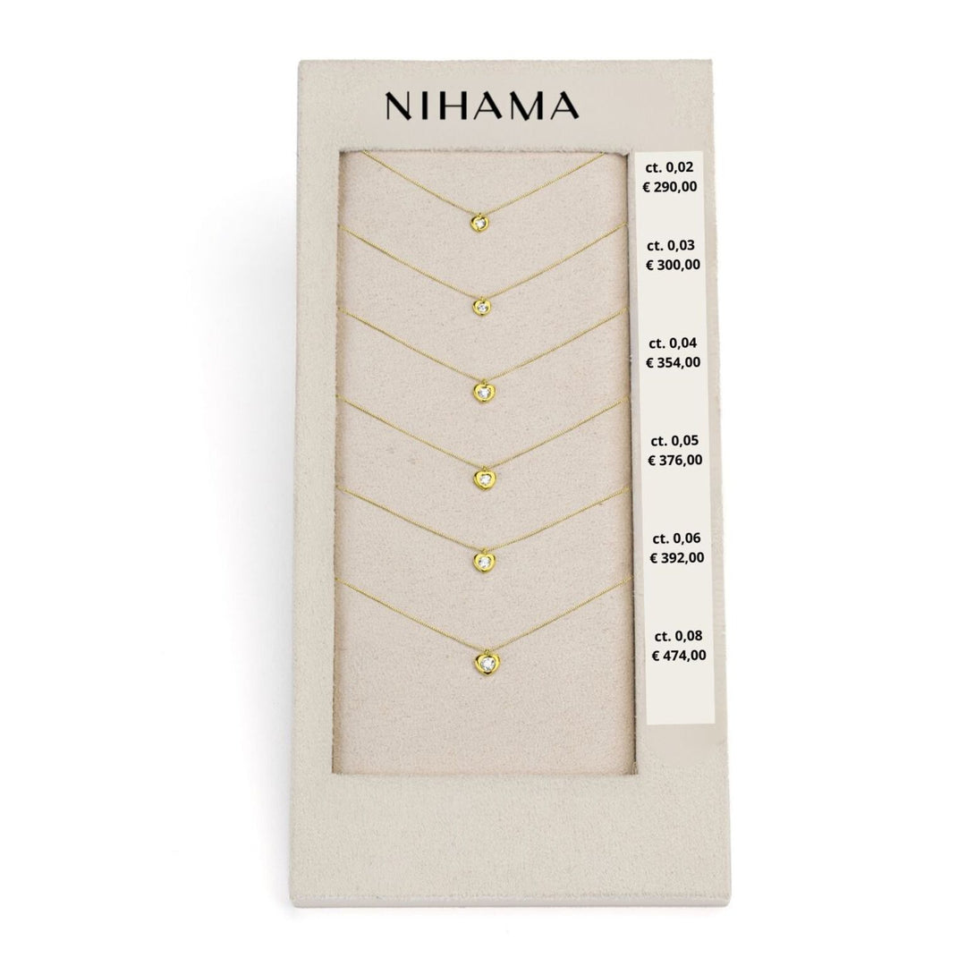 Nihama pakke cl d5124 hjerte 18kt gult guld 0,02-0,03-0,04-0,05-0,06-0,08 N.LIGHTBOX.61-G