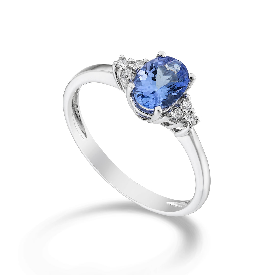 Nihama und 18k Tansanit n. oval 7x5 ct.0,60 dia ct.0,09 NA5112O4TZN