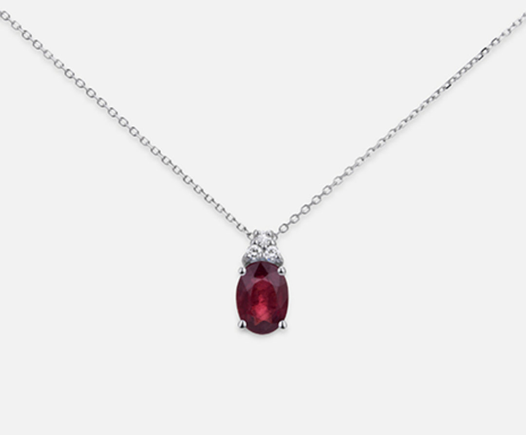 Nihama cl 18k rubi oval 7x5 ct.0,90 dia ct.0,045 ND5055O4RBC