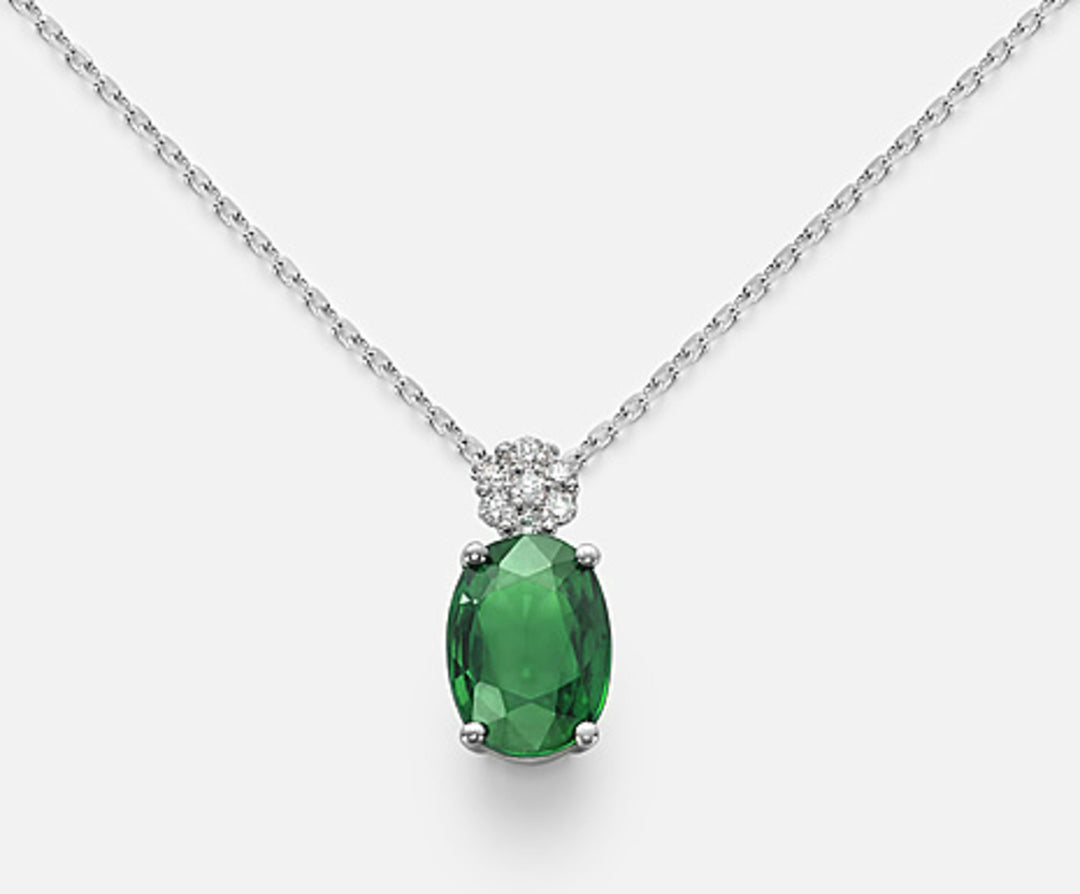 Nihama cl 18k soikea smaragdi 7x5 ct.0,60 halk. ct.0,045 ND5025O4BE