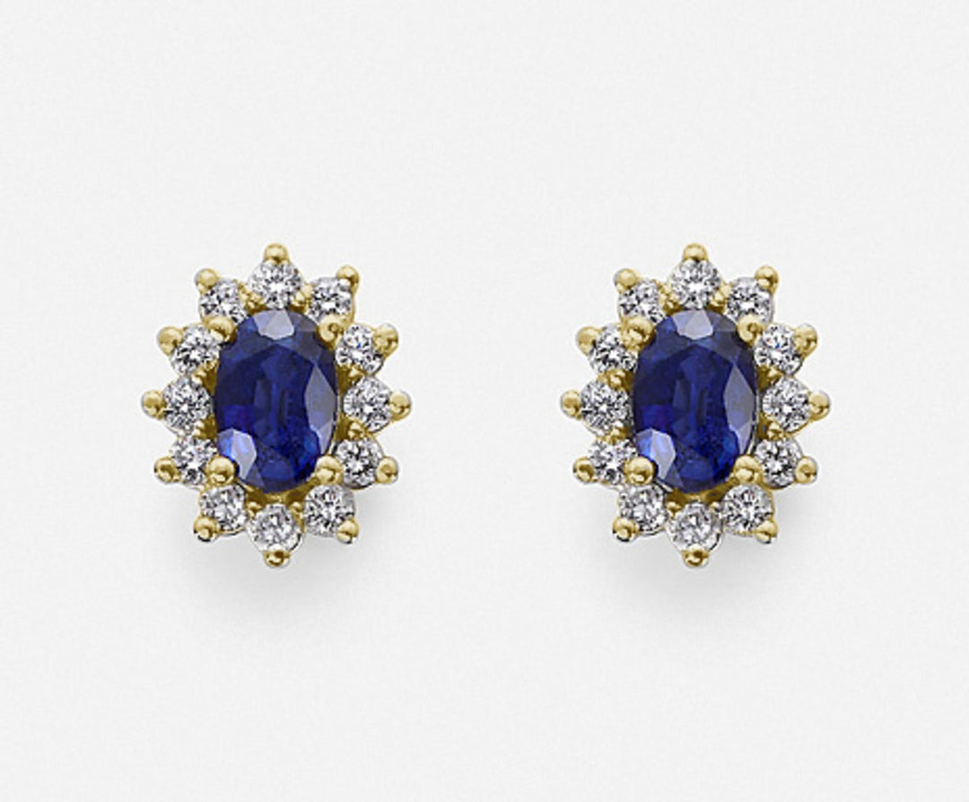 Nihama or 18k oval sapphire 6x4 yellow gold 0.80 ct diam. 0.46 ct NO5030O1ZFD