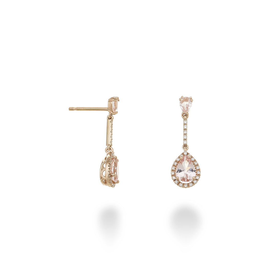 Kolczyki z morganitu Golay w kształcie kropli i średnicy pręta OCLC199DMOP57-23139110039