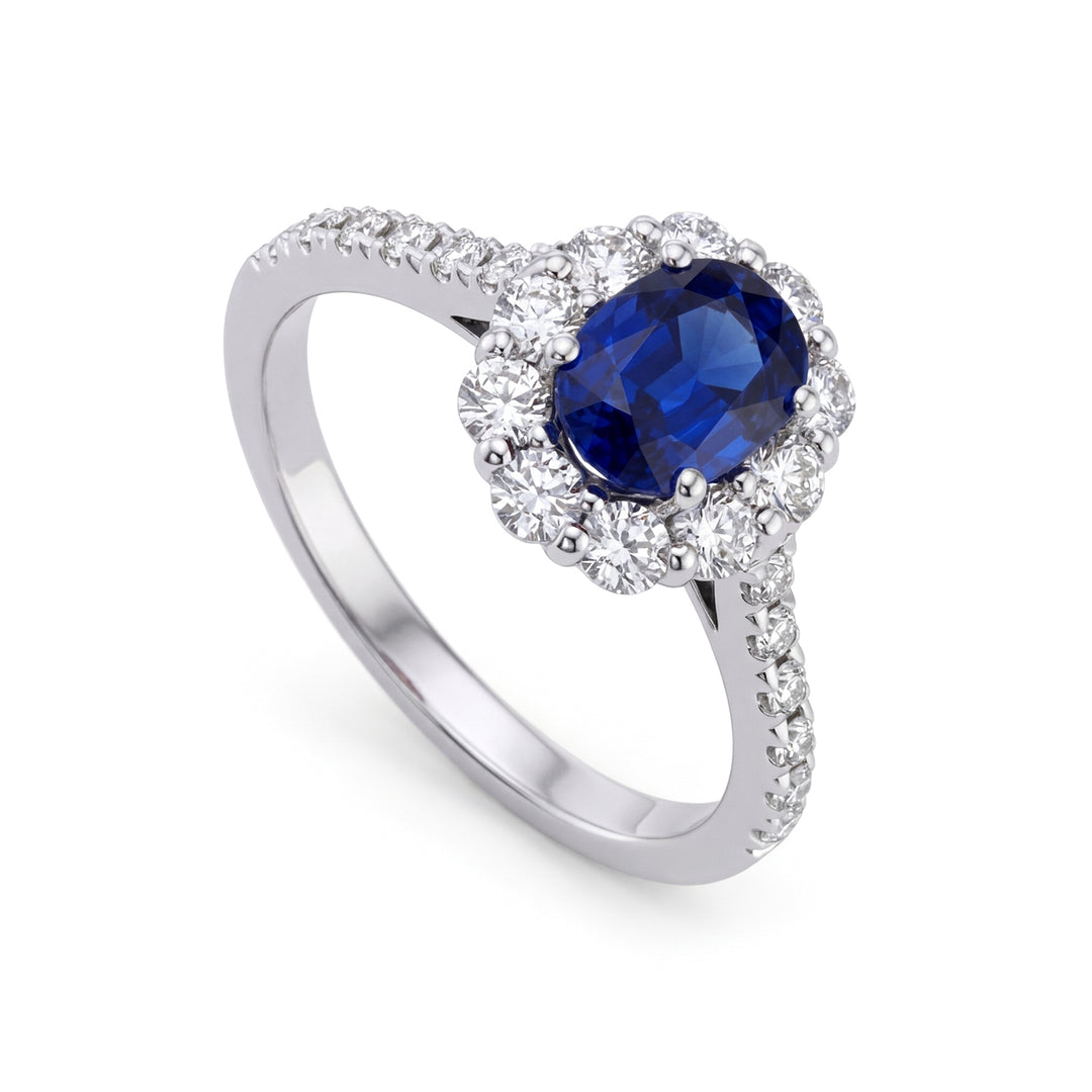 Inel oval safir Golay 6x5 contur + tija incastrata ACLC043DIZB-23321110016