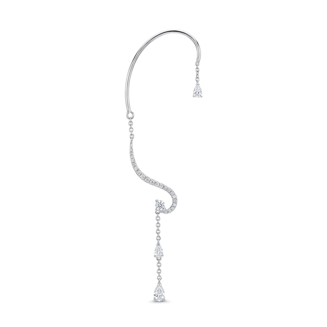 Brinco ear cuff direito Golay com diamantes redondos e gotas OD762DBDX-26012110158