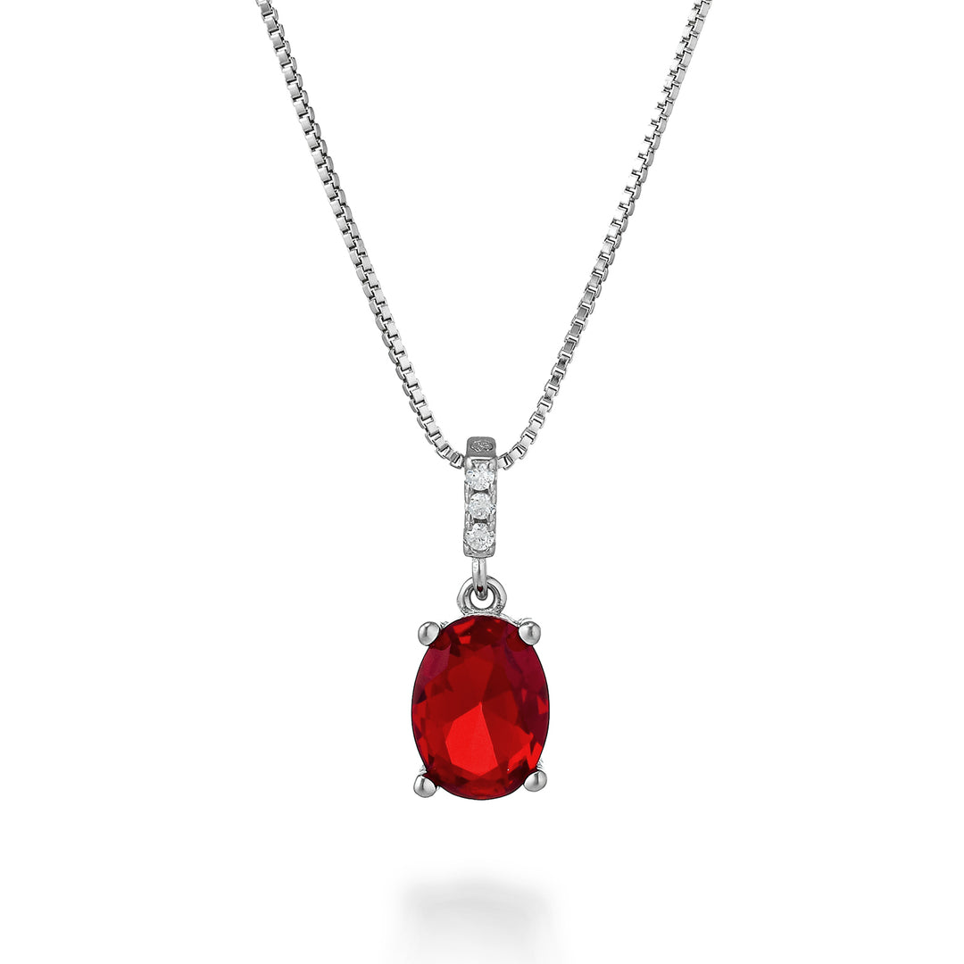 Mikiko cl ag925 gem swarovski hvid og rød MD7573A4RED00