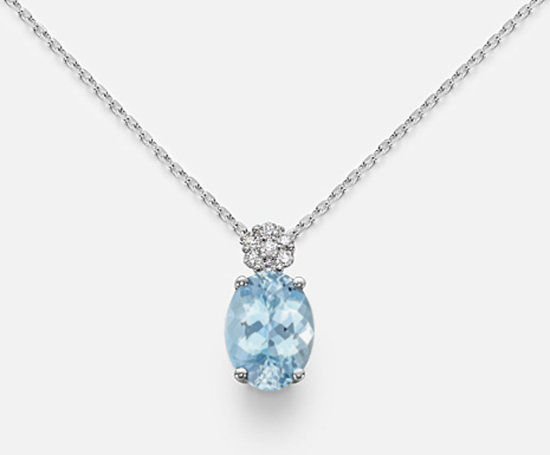Nihama cl 18k soikea akvamariini 7x5 ct.0,50 halk. 0,05 ct ND5025O4AM
