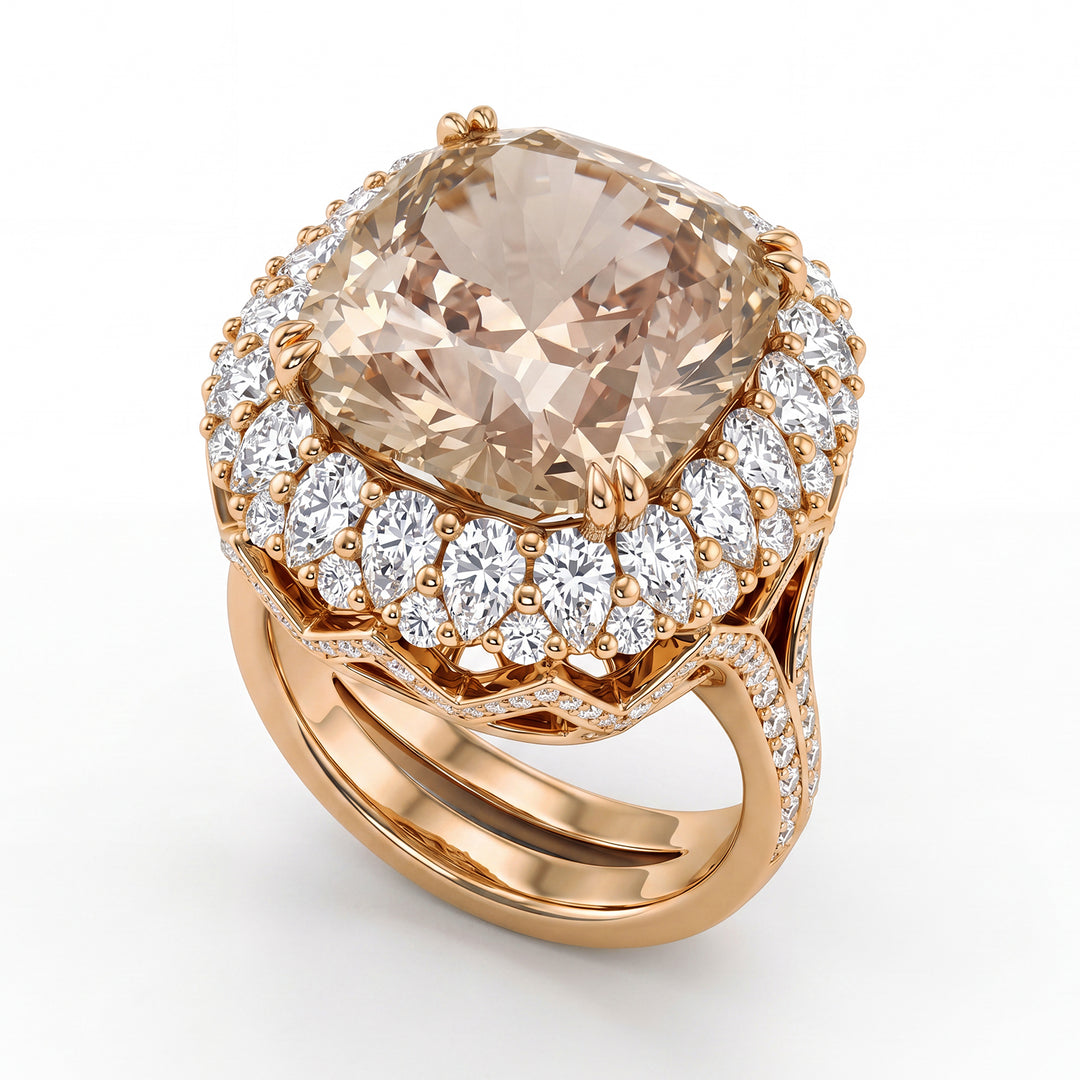 World Diamond Group bruine diamanten ring 12,20 ct en druppels APU047WDBWR-16015110056
