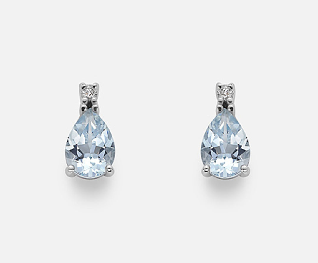 Nihama sau picătură acvamarin 18k 7x5 ct.0,86 diam. 0,02 ct NO5027O4AM