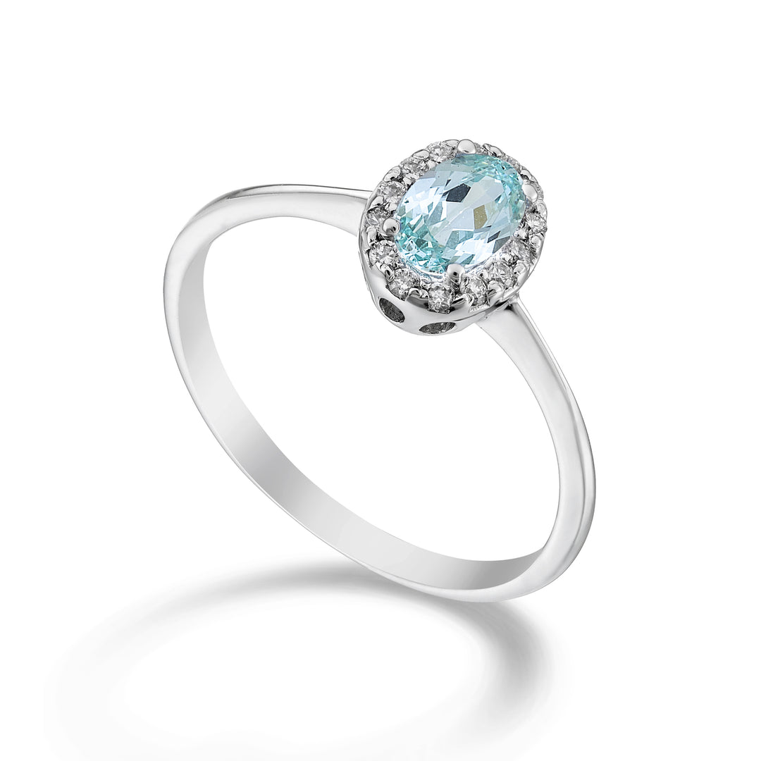 Mikiko 18k paraiba turmaliini soikea 6x4 ct.0.70 dia ct.0.09 MA5115O4PAR
