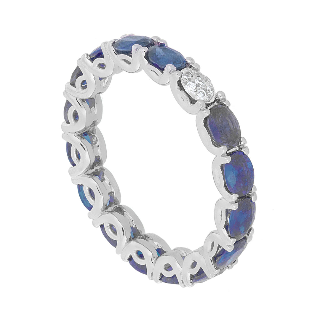 Golay linjär ring med ovala safirer och diamanter AET040WDIZB-16147110004