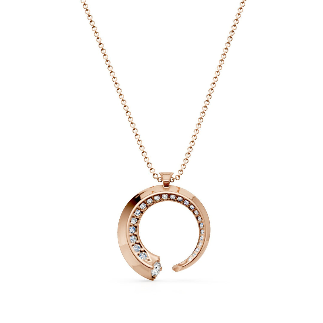 Pingente central em espiral de ouro rosa Golay 0,09 quilates PF050RDI-24171110022