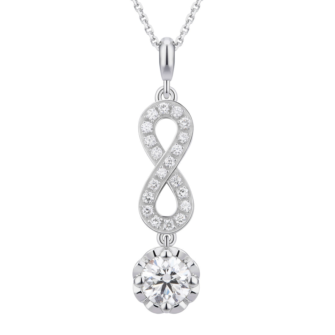 World Diamond Group FM-Halskette mit Infinity-Pavé und zentralem ct. 0,40-0,49 PLFM008ADI5-19014110026