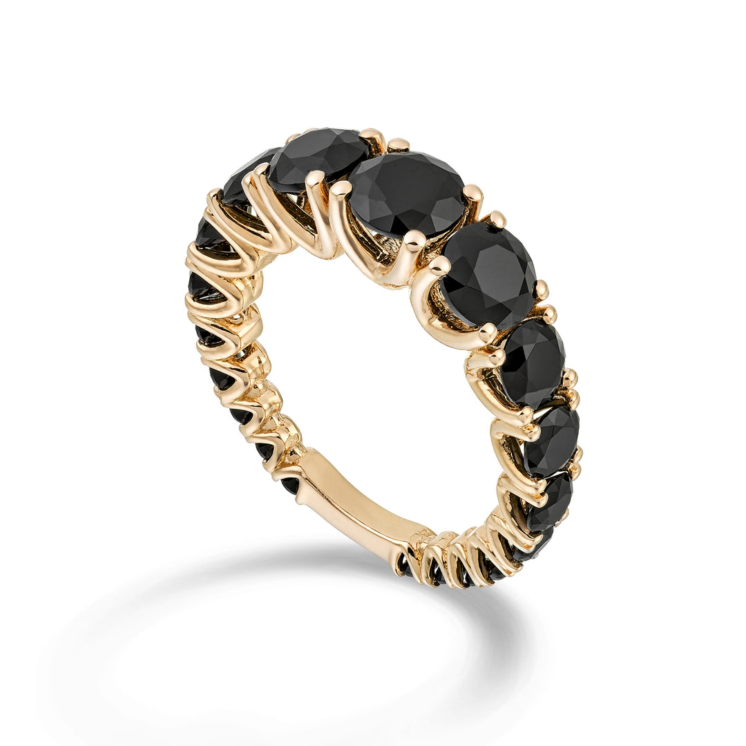 Mikiko un spinel negru de laborator gradat de 18 kt cu lingot de aur roz MXDABIC1498SBKO3