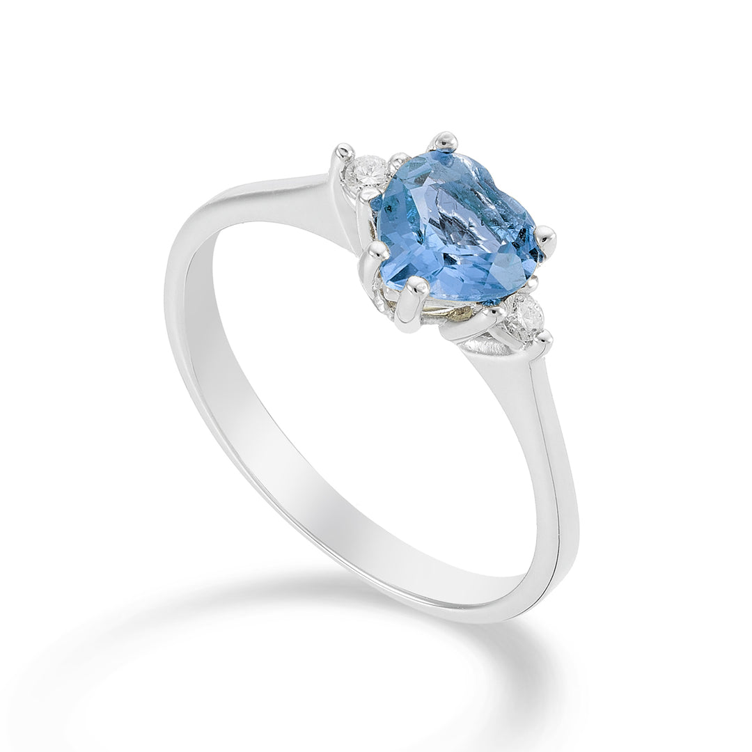 Mikiko an 18k London blue topaz καρδιά 6x6 ct.0,85 διάμ. ct.0,04 MACL198DITPBL66O4