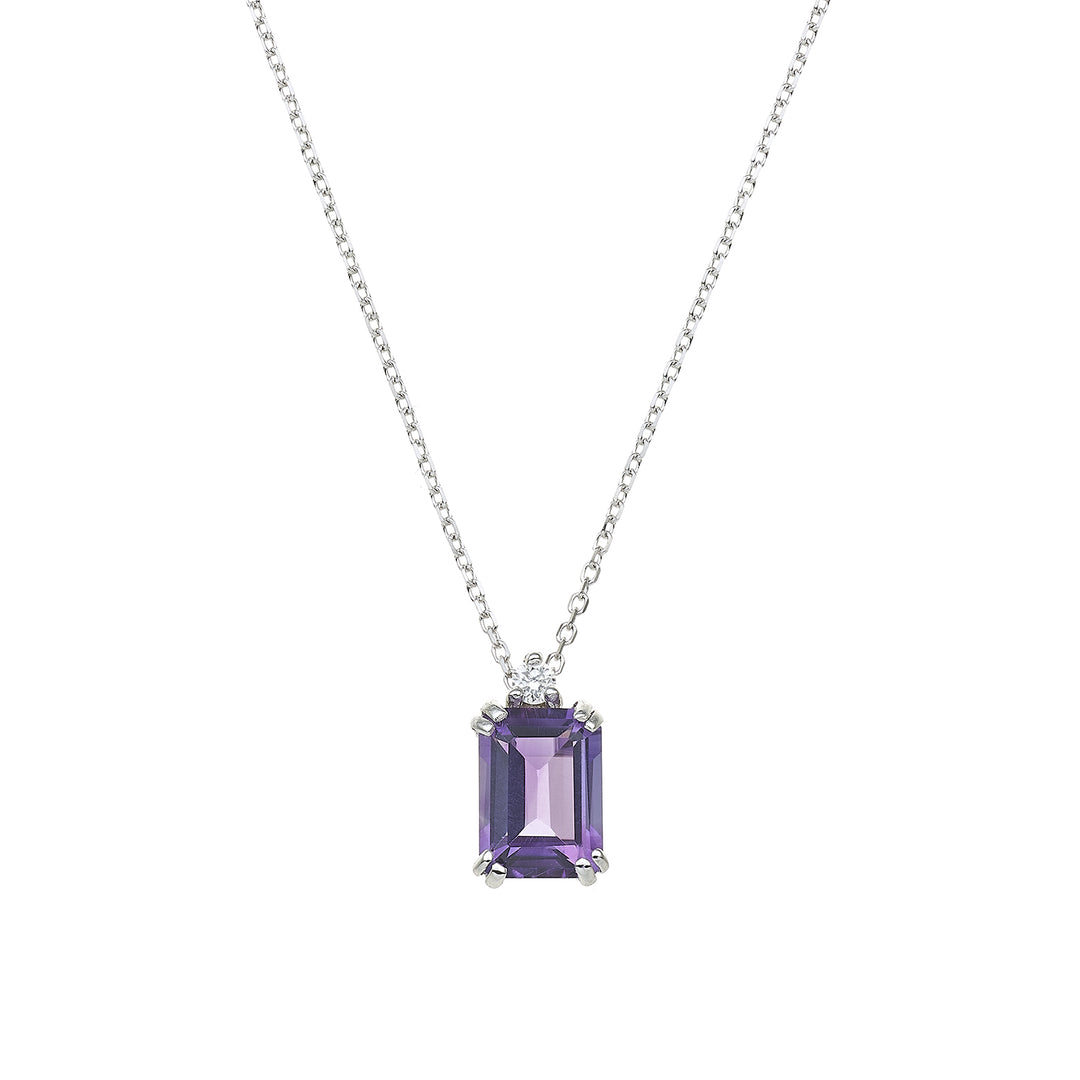 Nihama cl 18k ametist octogonal 7x5 ct.0.90 diam. ct.0,025 NPCL090DIAMET2O4
