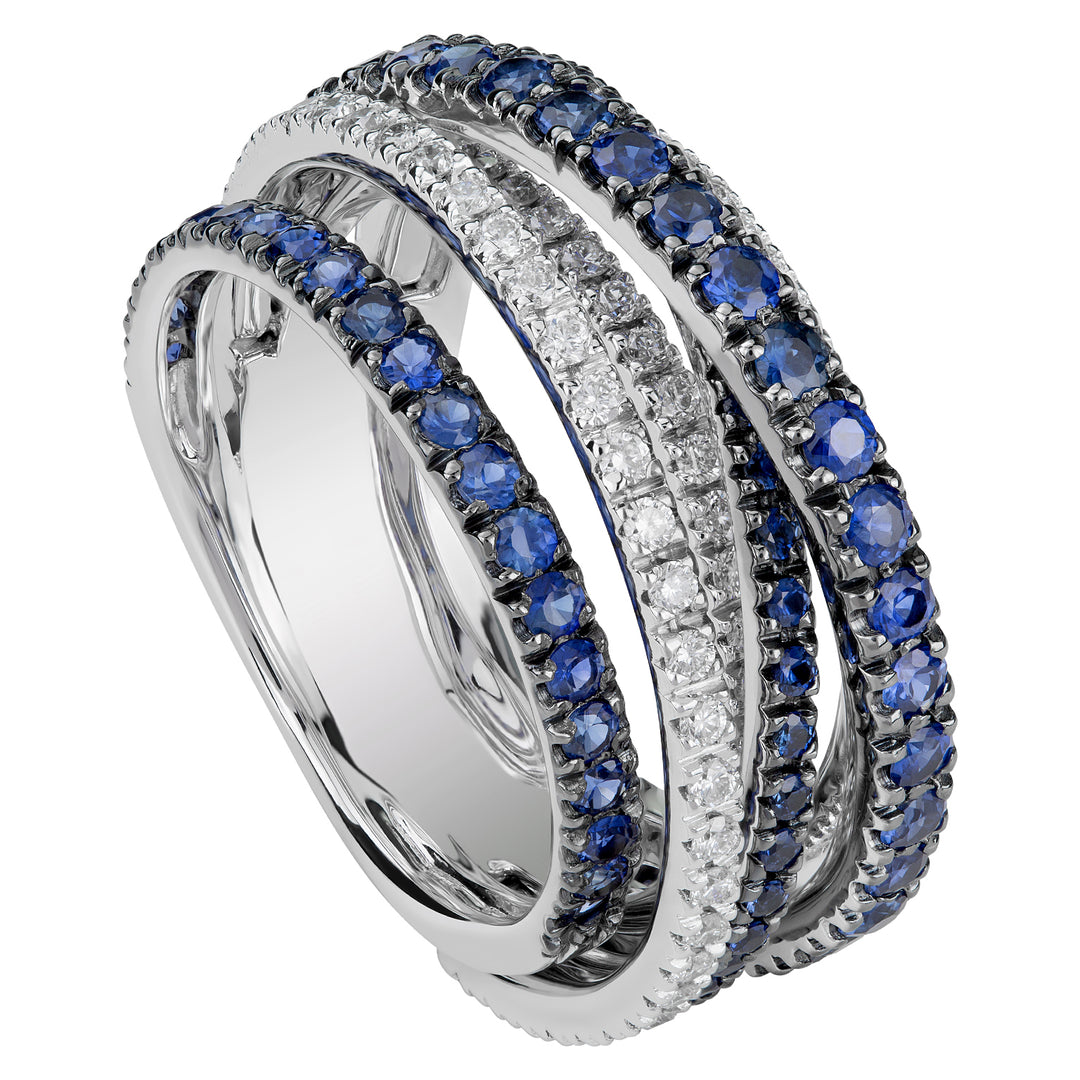 Golay pave timantti- ja safiirisormus APV020DIZB4-18026110117