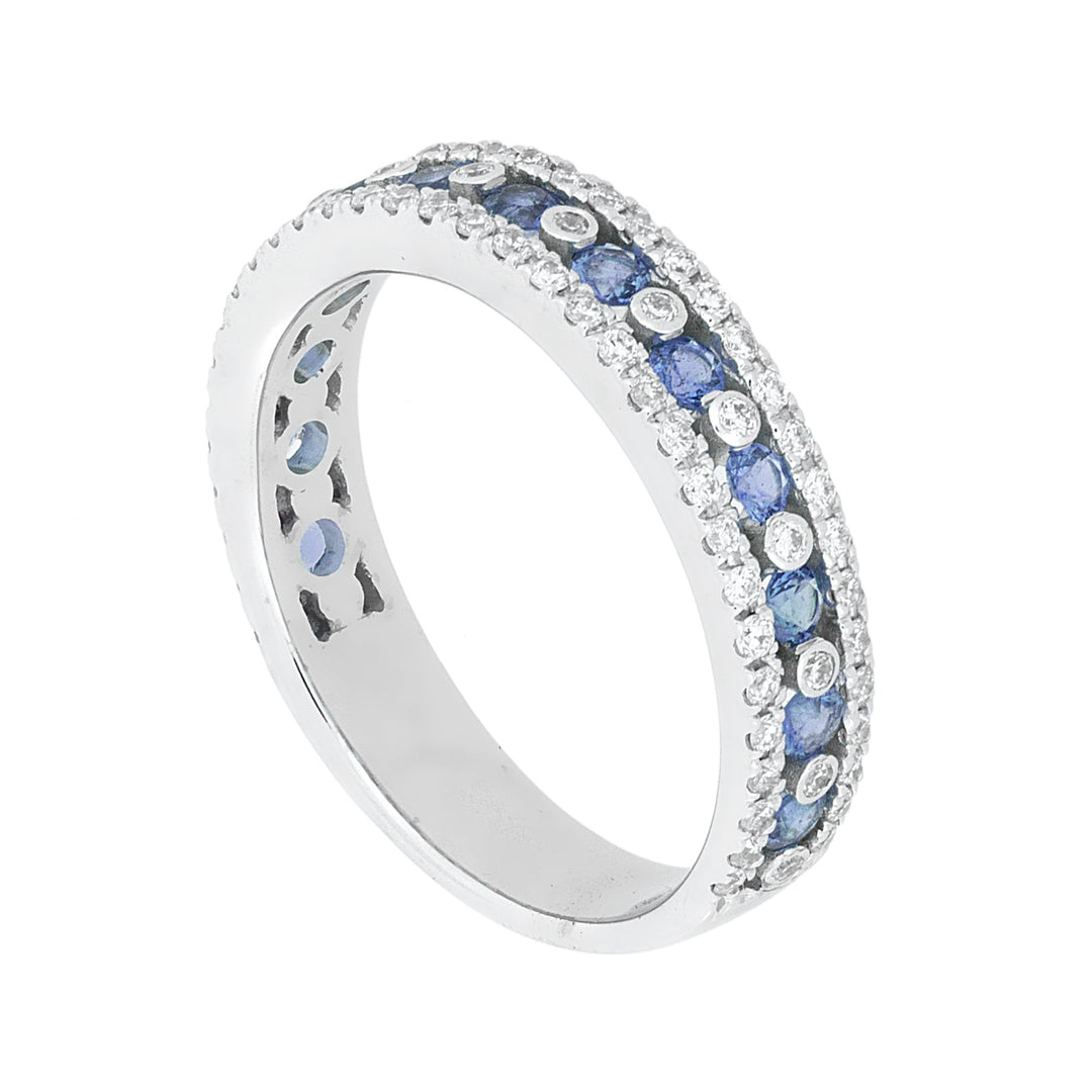 Golay halbrunder Schienenring mit Diamanten und Saphir AFMG001WDIZB-16097110032