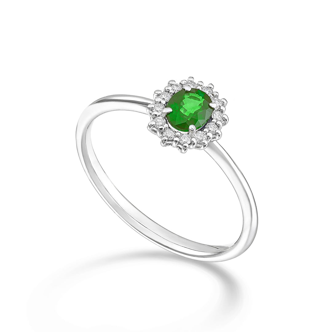 Mikiko une émeraude nat 9k. ovale 5x4 ct.0,30 diam. 0,10 ct MA5167R4SMN