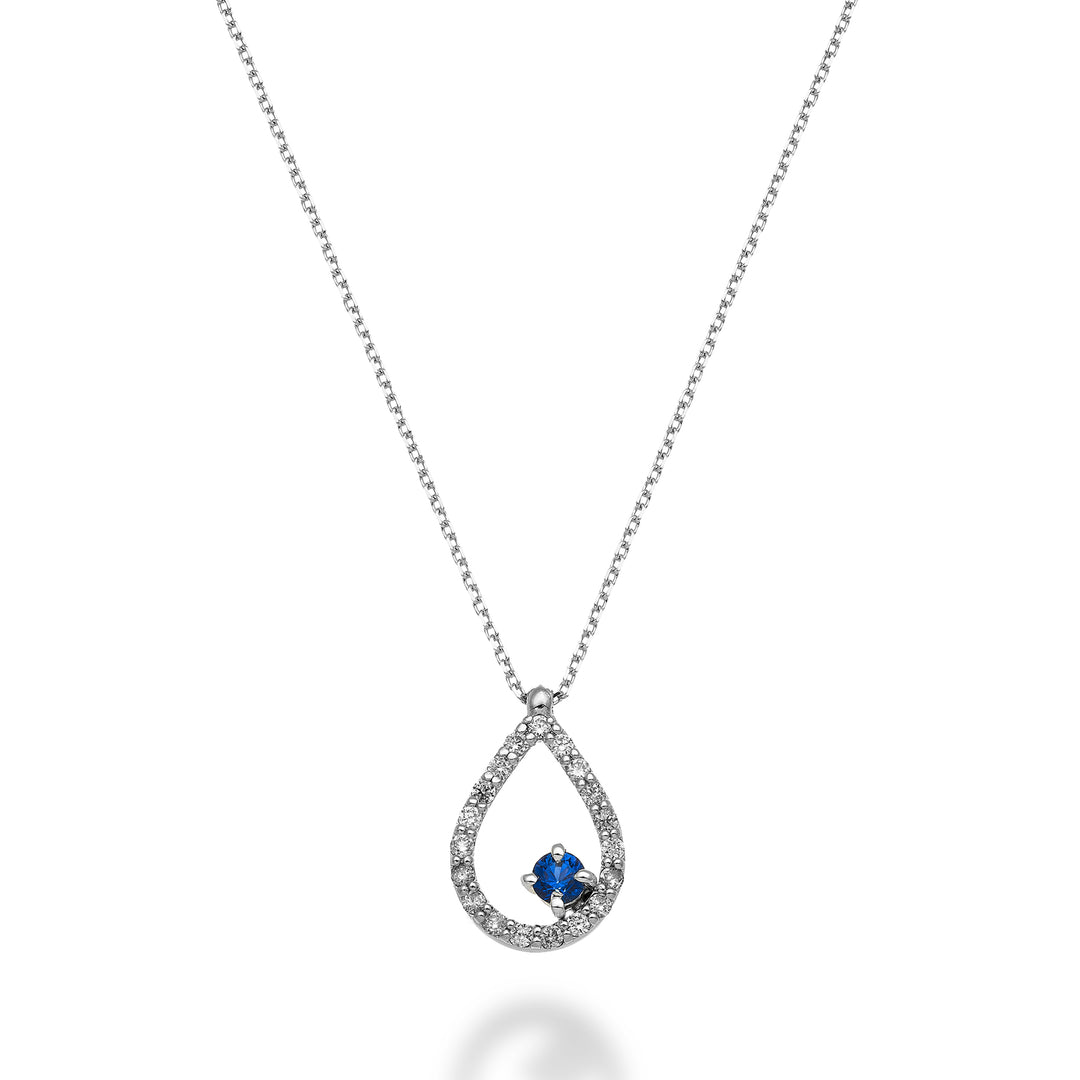 World Diamond Group cl 18k "drop" safir n. 0,11 ct diam. ct.0.14 GD5158O4ZFN025