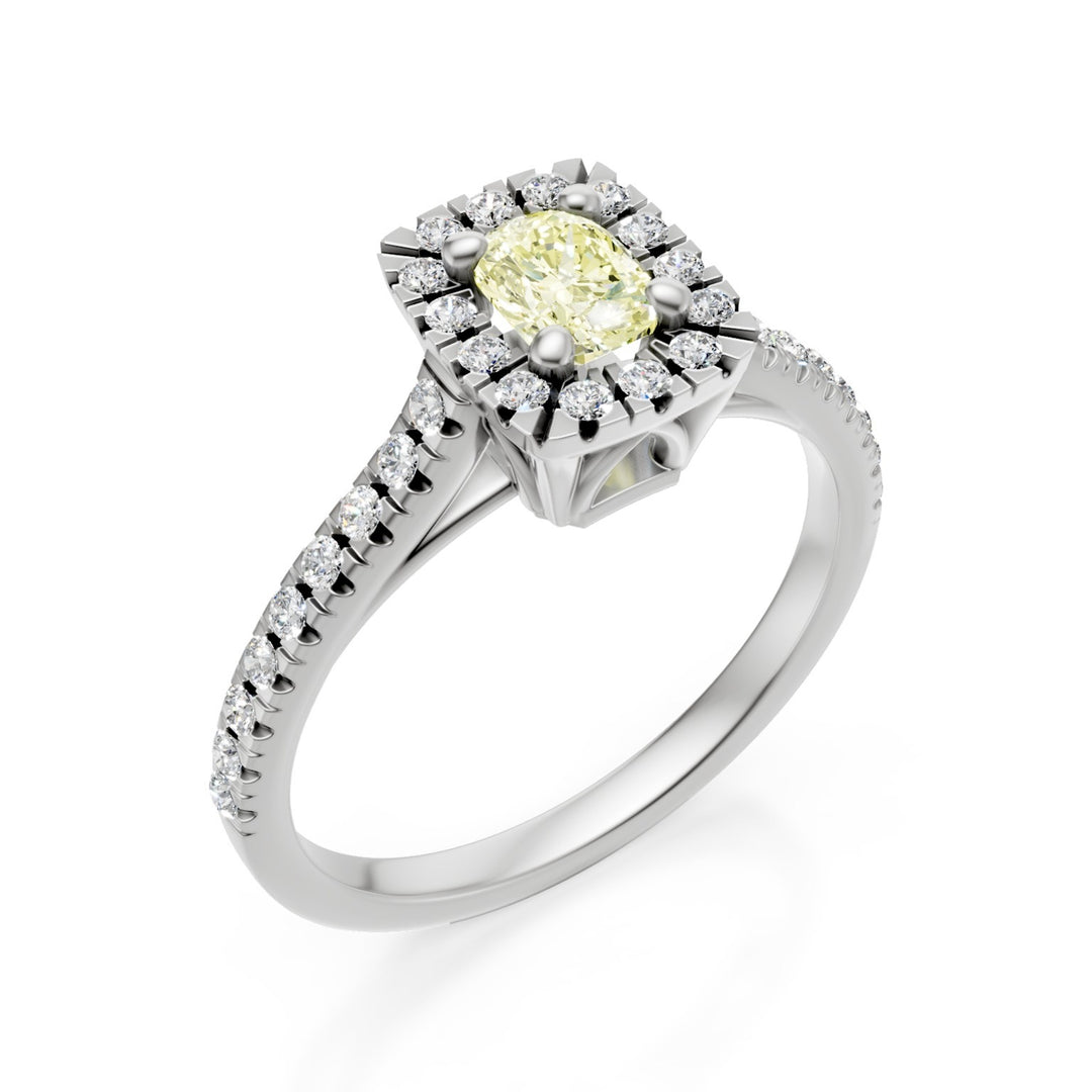 Bague Golay diamant et jaune fantaisie 5x5 taille coussin ACLC076DIFY1-22104110060