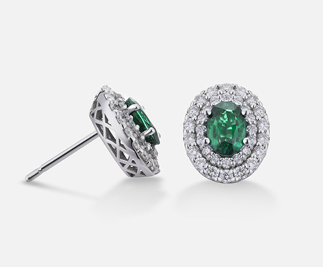 Mikiko or 18k smeraldo n. ovale 6x4 ct.0,76 dia ct.0,66 MO5040O4SMN076