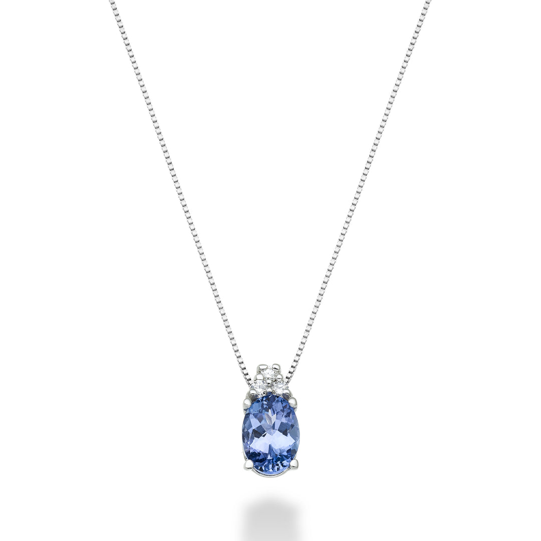 Mikiko cl 18k tanzaniet n. ovaal 7x5 ct.0,60 dia ct.0,045 MD5055O4TZN