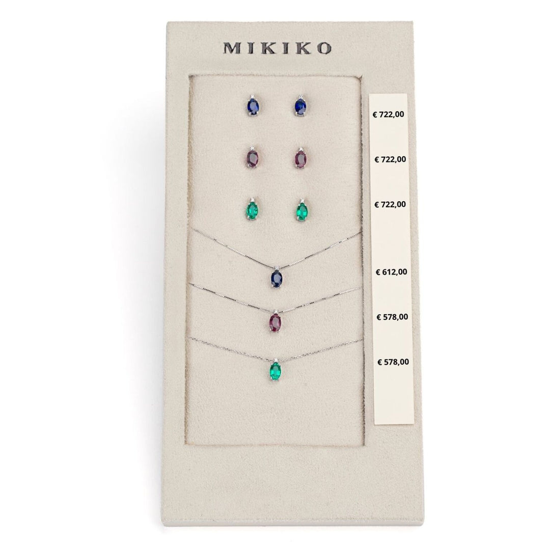 Pacote Mikiko cl 5034 + ou 5023 18kt oval 6x4 safira, rubi e esmeralda nat. M.LIGHTBOX.9-N