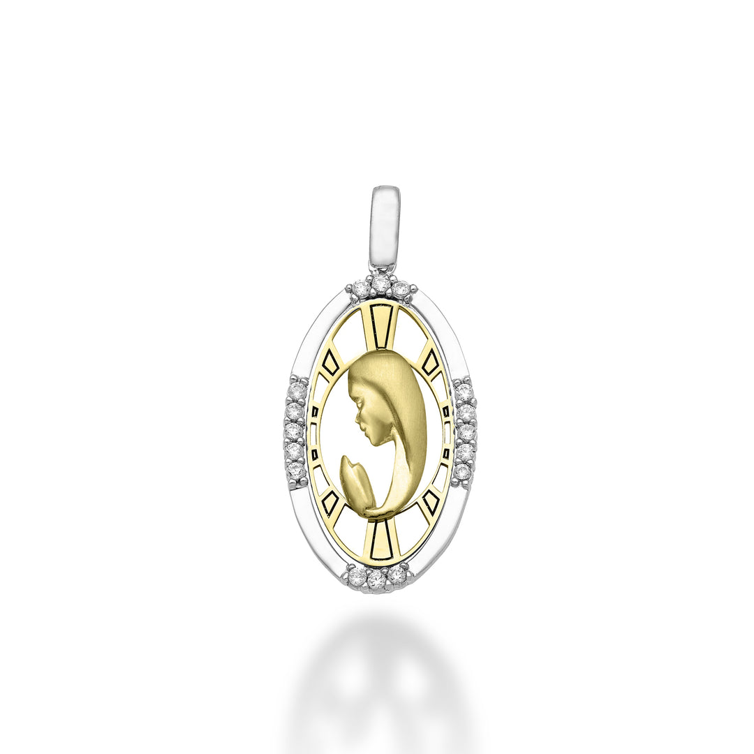 Nihama pe 18k 0,13 ct Modląca się Madonna białe/żółte złoto 2,1 cm NP5027O7BR013