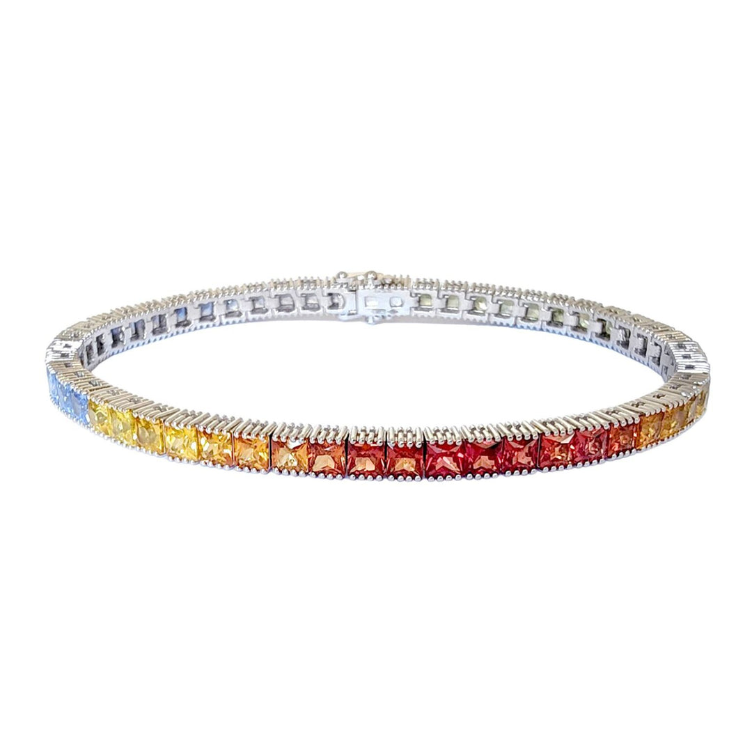 Pulseira de tênis Zaff Princess multicolorida do World Diamond Group 20,40 quilates BTLPR001ZBMC
