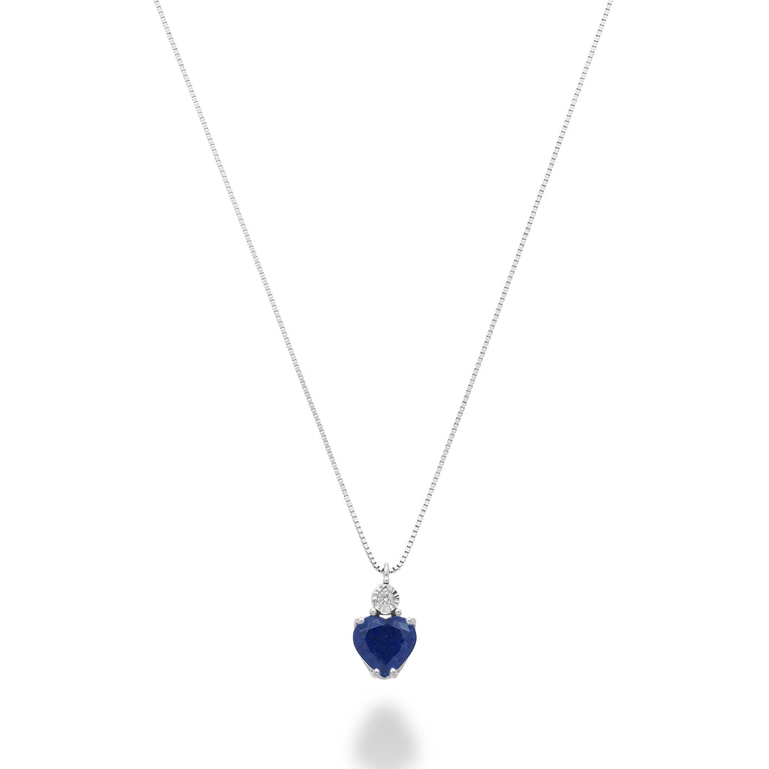 Nihama cl 18k safir nr. 5x5 hjärta med diamant ND5195O4ZFN043