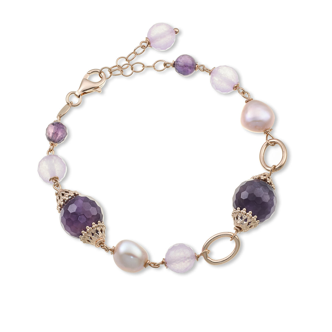 Barre Mikiko br ag925 fw. mu 9/10 améthyste 12mm jade lilas 8mm MB7473A3FDMU910