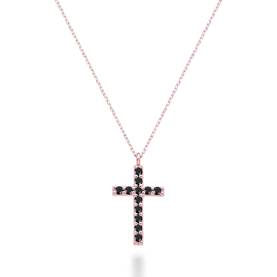 Nihama cl 18k risti koko 4 ruusukulta mustalla spinellillä 0,22 ct NDCRO4O3SBK