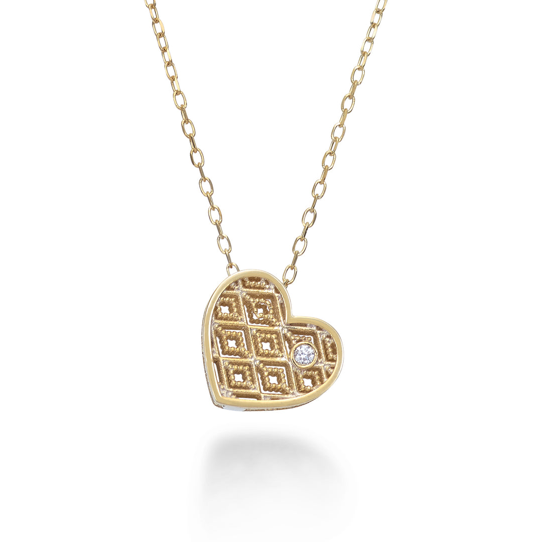 Nihama cl corazón de oro amarillo de 18k diám. ct.0,01 ND CORAZÓN1